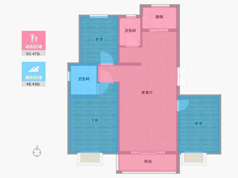 山东省-淄博市-东方紫郡-98.00-户型库-动静分区