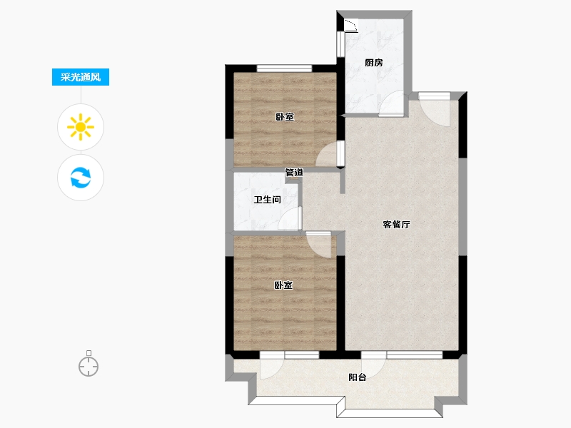 山东省-青岛市-融创青岛东方影都-69.00-户型库-采光通风