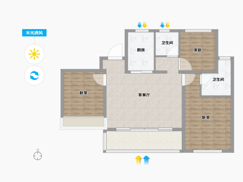 浙江省-绍兴市-保亿湖风雅园-97.00-户型库-采光通风