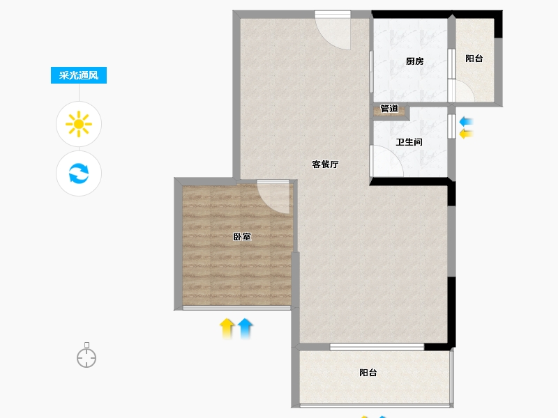 福建省-泉州市-奥能金港湾-85.00-户型库-采光通风