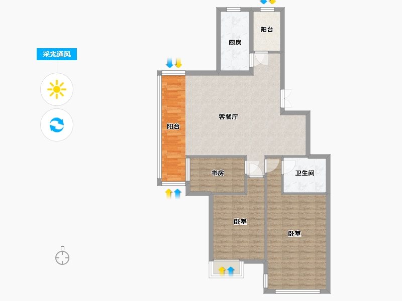 浙江省-湖州市-中泽御江山-98.00-户型库-采光通风