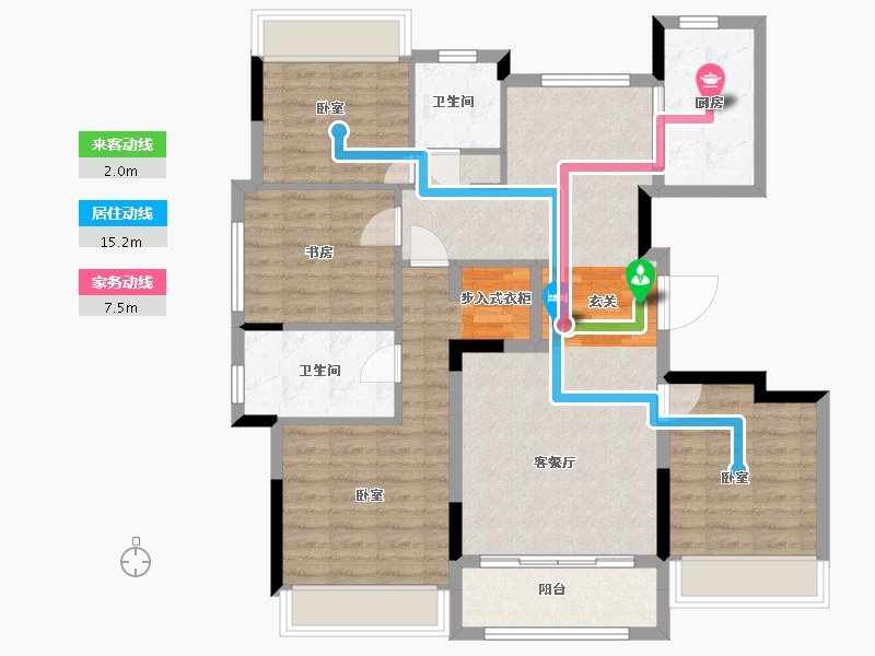 浙江省-湖州市-大家仁皇府云锦-102.39-户型库-动静线