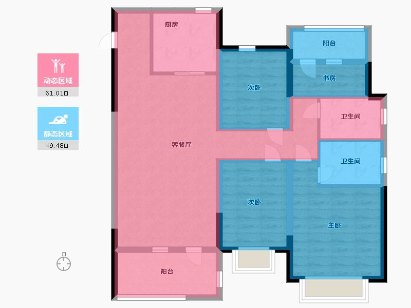 山东省-青岛市-奥园首府壹号-97.99-户型库-动静分区