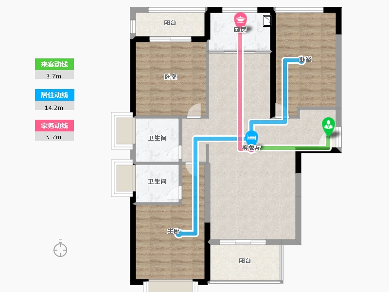 福建省-泉州市-财富中心广场-90.43-户型库-动静线