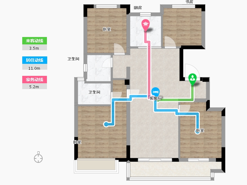 浙江省-绍兴市-中梁隐山府-93.99-户型库-动静线