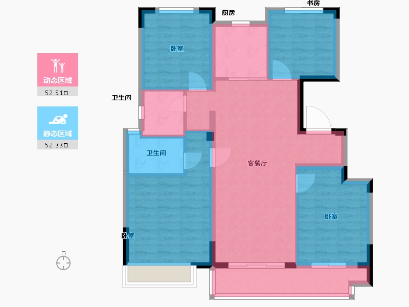 浙江省-绍兴市-中梁隐山府-93.99-户型库-动静分区