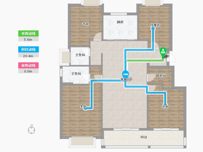 江西省-上饶市-滨江·公园壹号-130.12-户型库-动静线