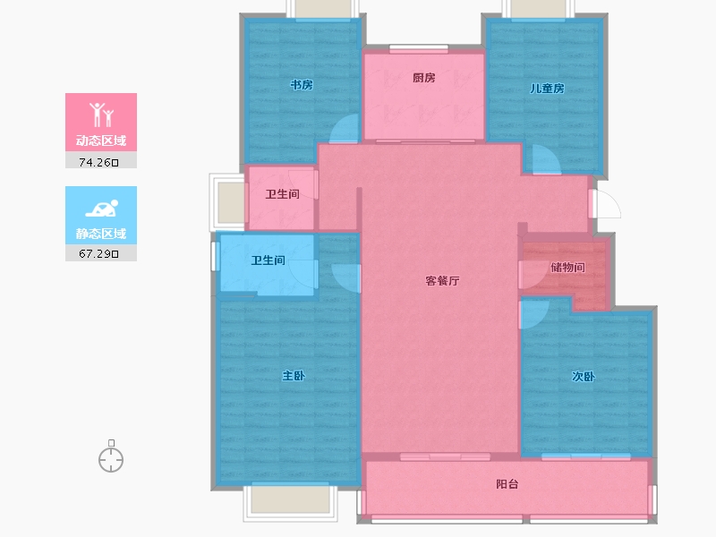 江西省-上饶市-滨江·公园壹号-130.12-户型库-动静分区