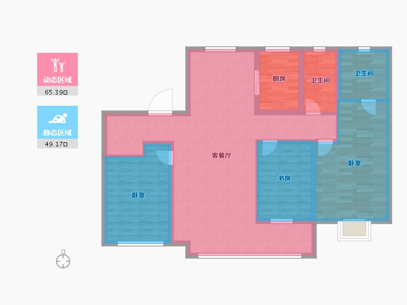 山东省-济南市-公园学府-102.99-户型库-动静分区