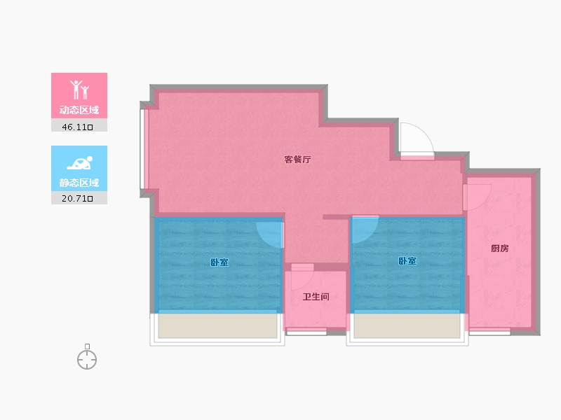 新疆维吾尔自治区-乌鲁木齐市-汇臻城·臻园-59.76-户型库-动静分区