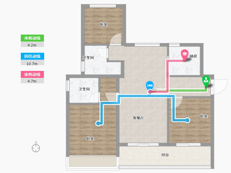 浙江省-绍兴市-保亿湖风雅园-85.99-户型库-动静线