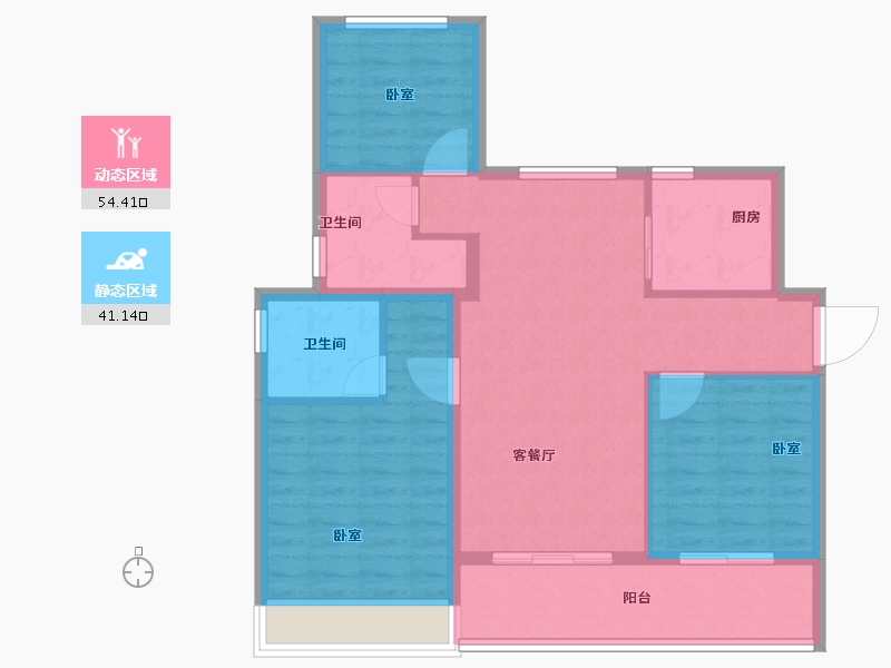 浙江省-绍兴市-保亿湖风雅园-85.99-户型库-动静分区