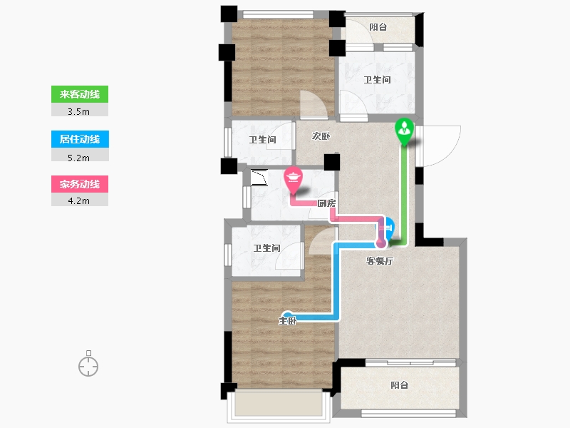 福建省-厦门市-碧桂园山湖海-69.07-户型库-动静线