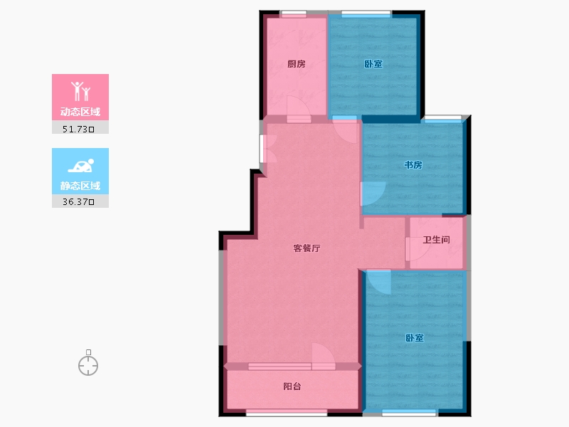 宁夏回族自治区-银川市-嘉屋文宸府-79.23-户型库-动静分区