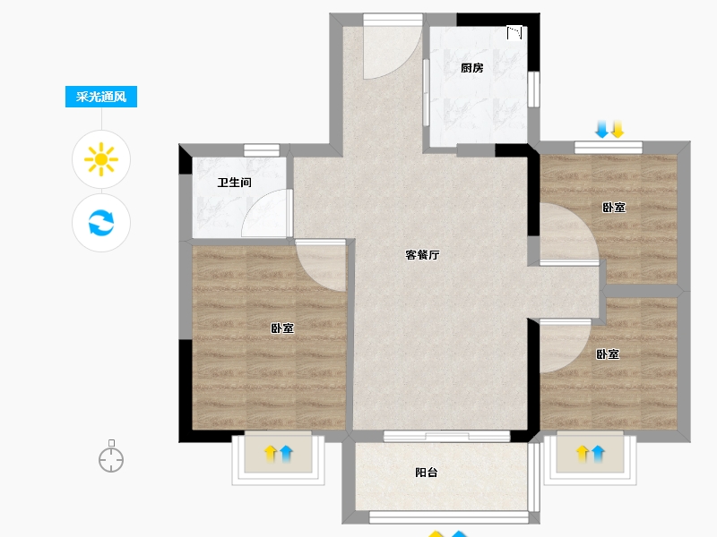 福建省-龙岩市-远洋山水-63.00-户型库-采光通风