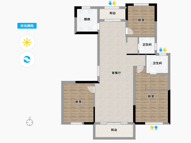 山东省-济南市-中铁逸都阅山-110.00-户型库-采光通风