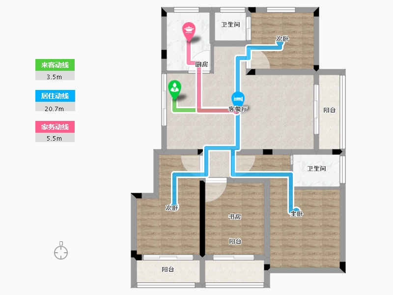 安徽省-宣城市-绿锦国际花苑-98.00-户型库-动静线