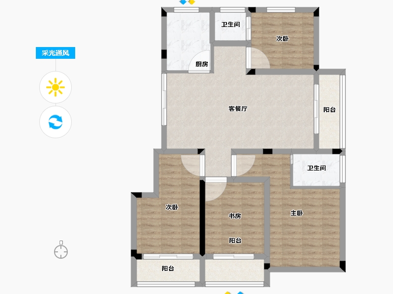 安徽省-宣城市-绿锦国际花苑-98.00-户型库-采光通风