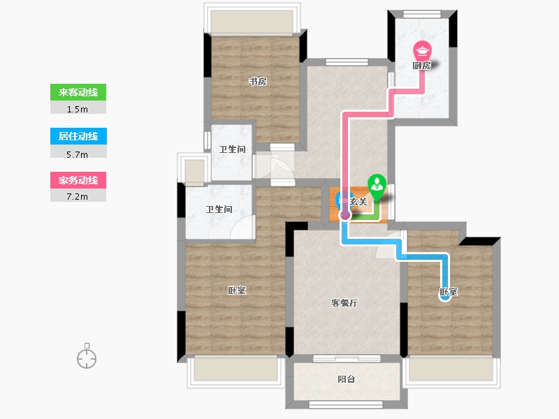 浙江省-湖州市-大家仁皇府云锦-80.78-户型库-动静线