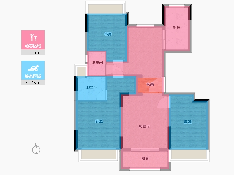 浙江省-湖州市-大家仁皇府云锦-80.78-户型库-动静分区