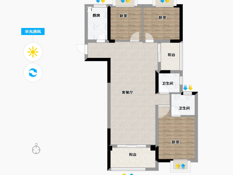 福建省-龙岩市-美伦·生态城-86.00-户型库-采光通风