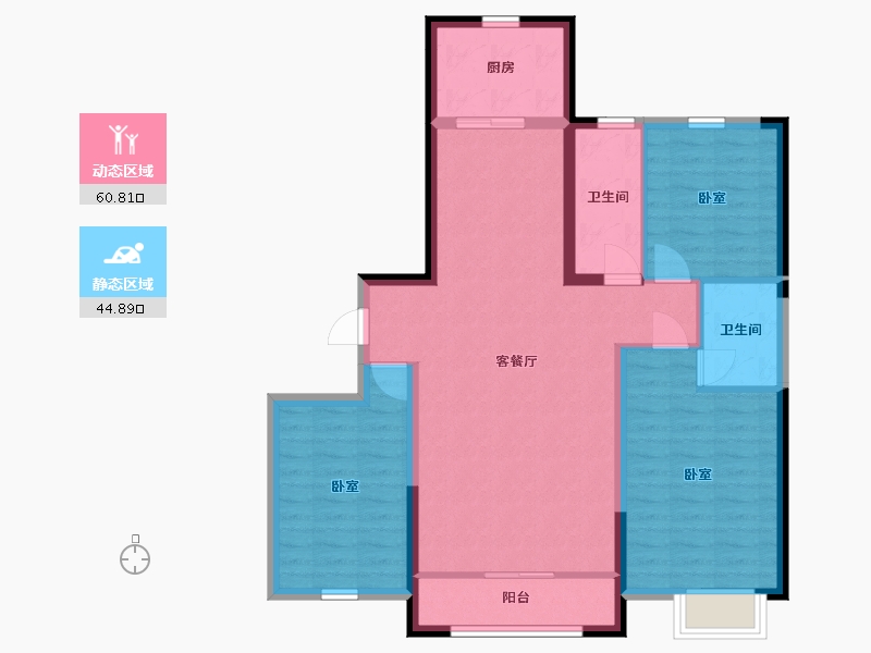 宁夏回族自治区-银川市-正丰御景湖城-94.99-户型库-动静分区