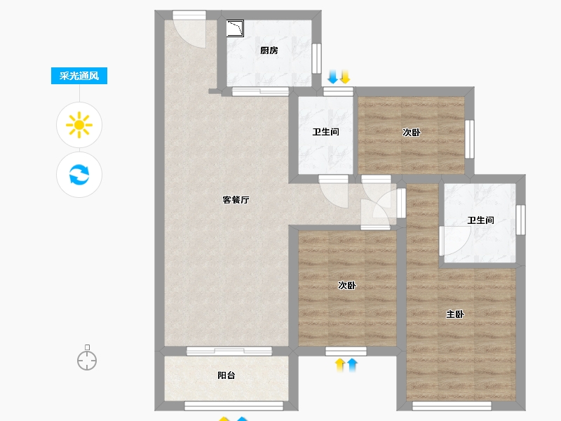 福建省-福州市-中海凤凰熙岸-71.00-户型库-采光通风