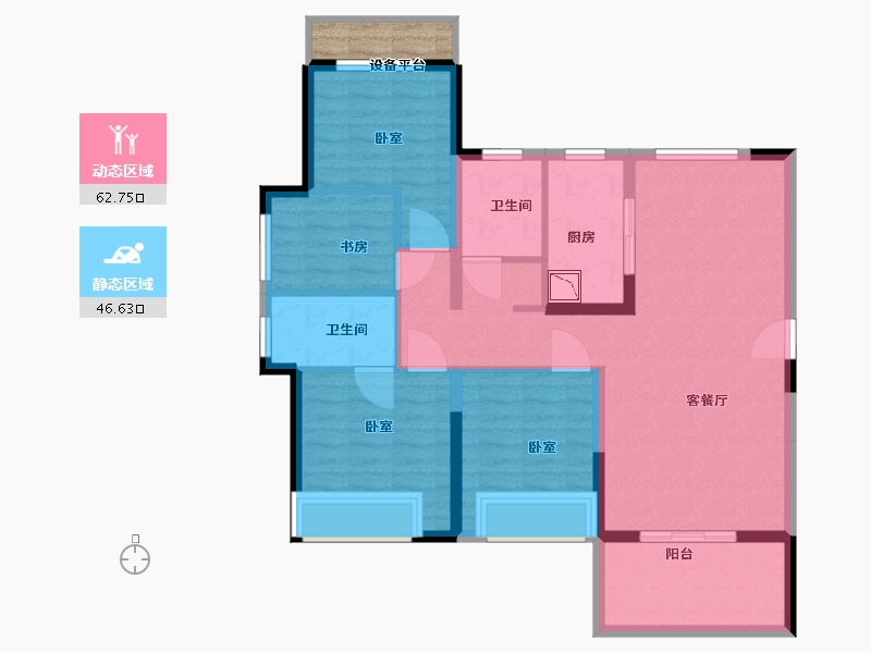 安徽省-合肥市-信达庐阳府-100.00-户型库-动静分区