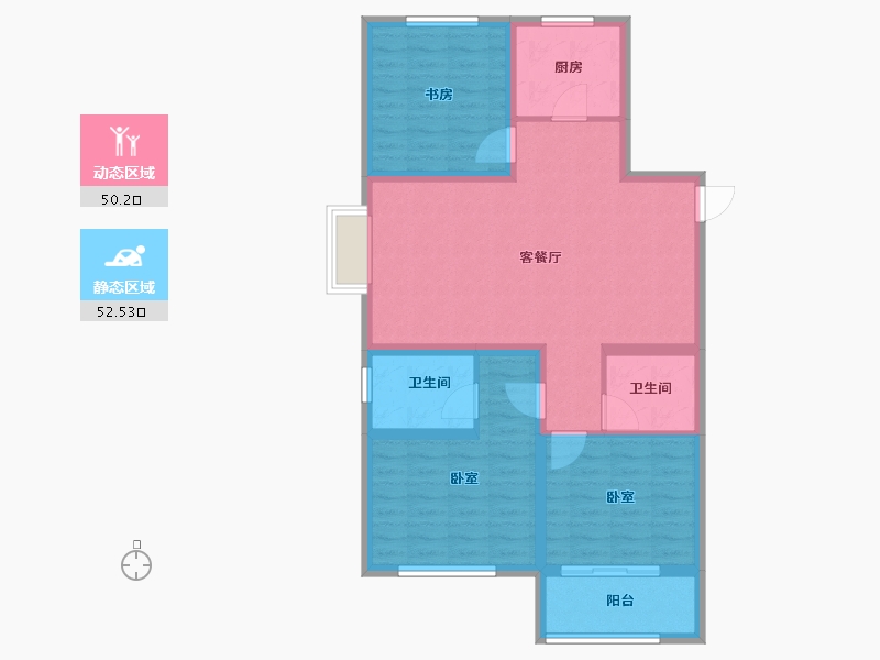 山东省-青岛市-卓越花园-92.00-户型库-动静分区