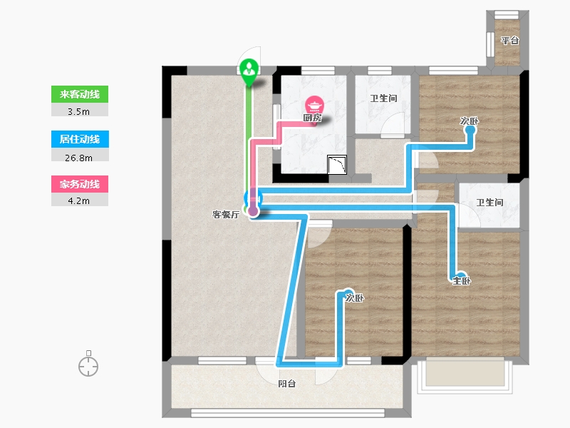 山东省-青岛市-西发融信缦山兰庭-84.99-户型库-动静线