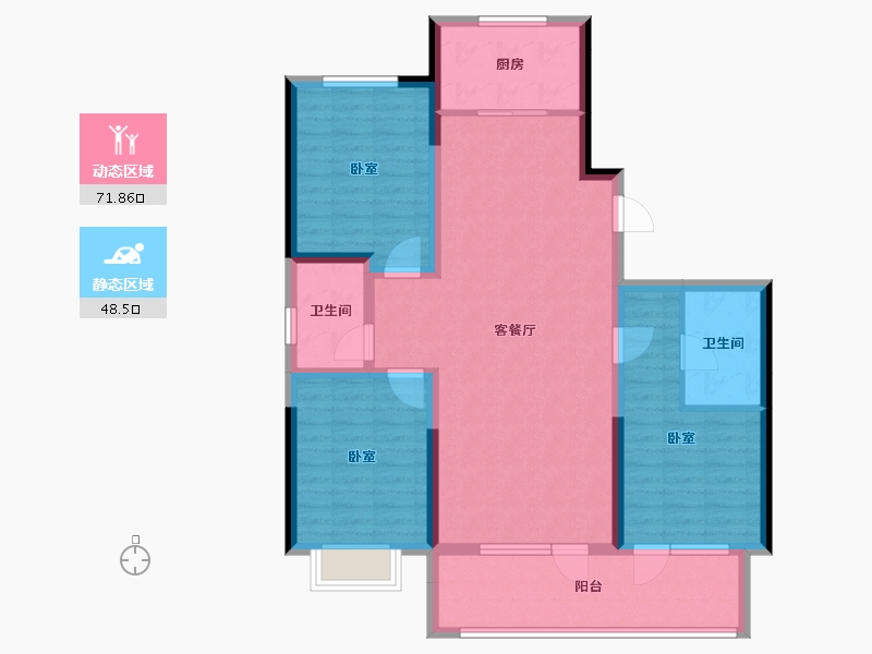 山东省-青岛市-上流和苑-108.00-户型库-动静分区