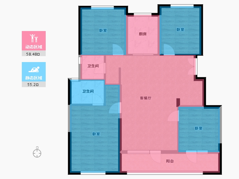 宁夏回族自治区-银川市-嘉屋文宸府-102.10-户型库-动静分区