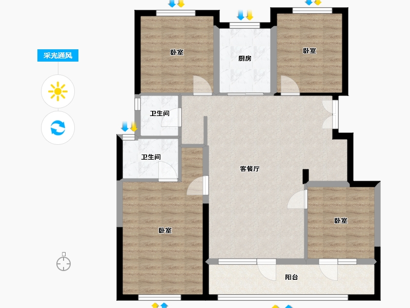 宁夏回族自治区-银川市-嘉屋文宸府-102.10-户型库-采光通风