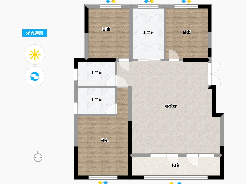 宁夏回族自治区-银川市-嘉屋文宸府-94.16-户型库-采光通风