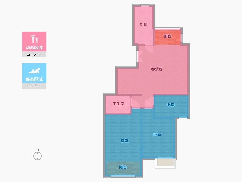 浙江省-湖州市-中泽御江山-83.89-户型库-动静分区