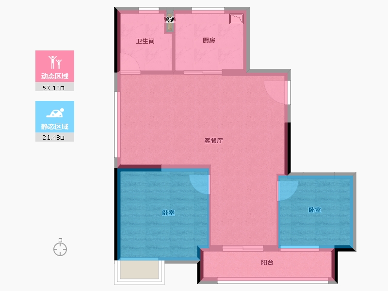 浙江省-宁波市-恒厚·阳光里-67.00-户型库-动静分区