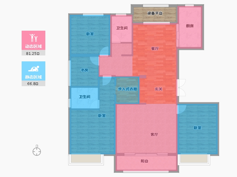 浙江省-湖州市-东升和府-139.55-户型库-动静分区