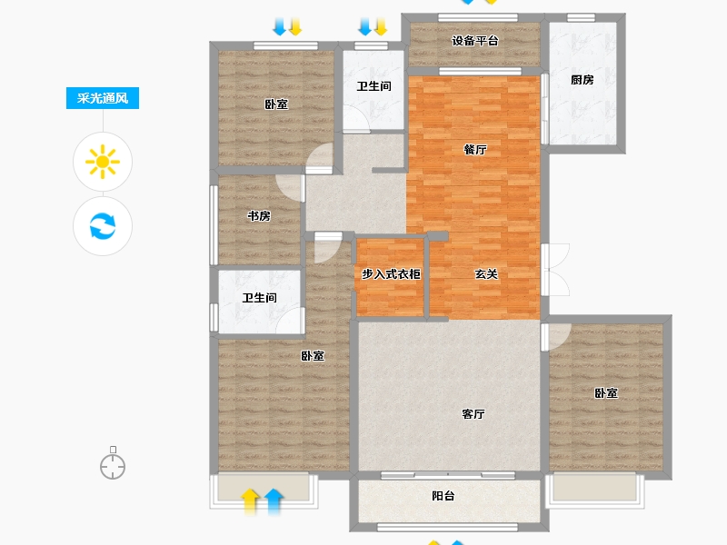 浙江省-湖州市-东升和府-139.55-户型库-采光通风