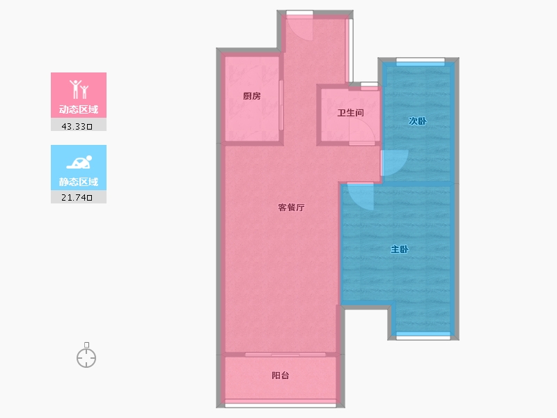 浙江省-杭州市-融创微风之城-58.71-户型库-动静分区