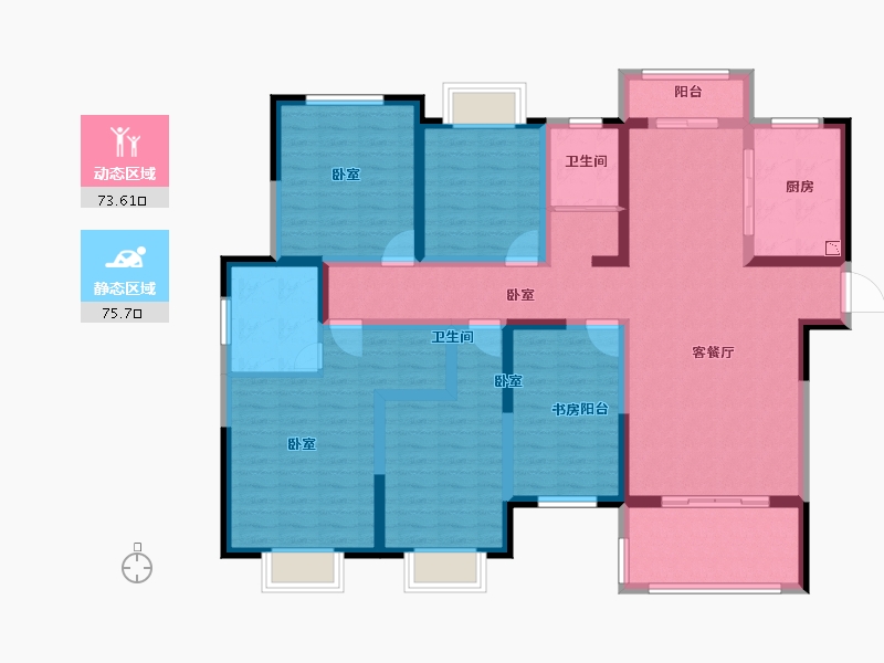 安徽省-淮南市-淮南金融广场-132.00-户型库-动静分区