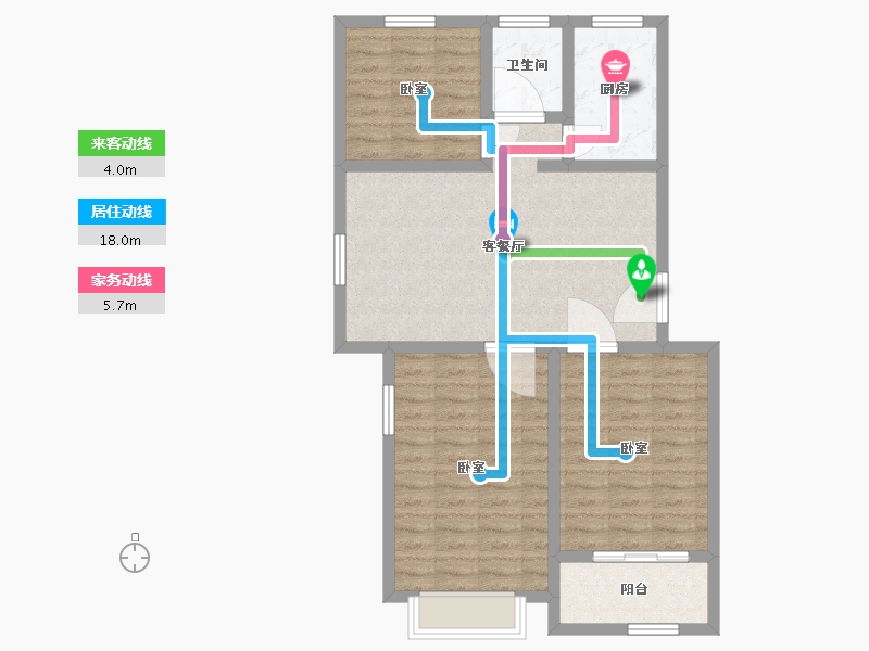 浙江省-湖州市-东城华府（二期）-85.00-户型库-动静线