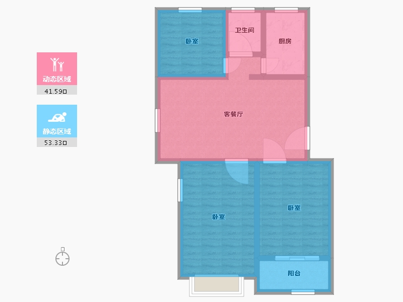 浙江省-湖州市-东城华府（二期）-85.00-户型库-动静分区