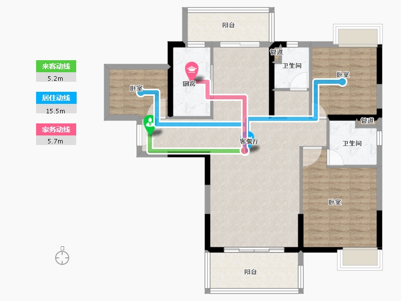 福建省-泉州市-奥能金港湾-101.00-户型库-动静线