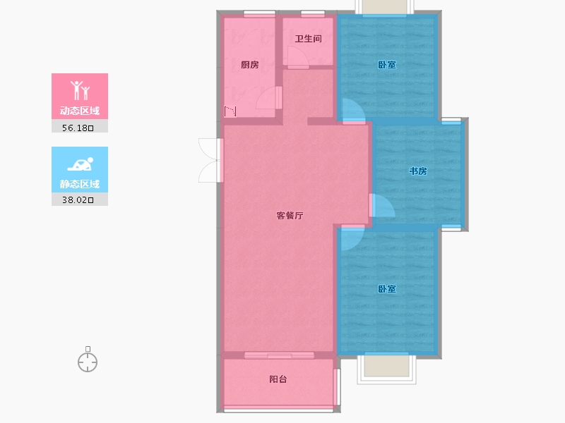 安徽省-马鞍山市-宁泽园-83.93-户型库-动静分区