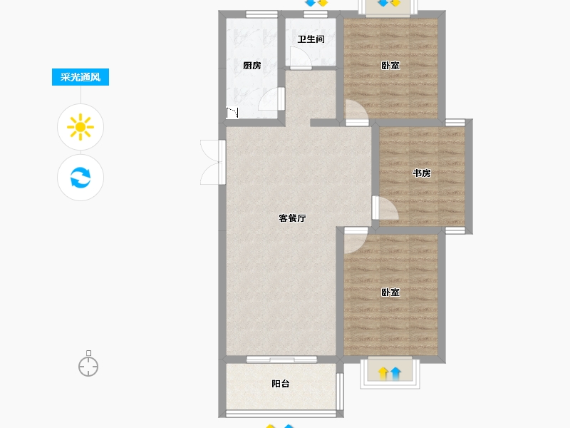 安徽省-马鞍山市-宁泽园-83.93-户型库-采光通风