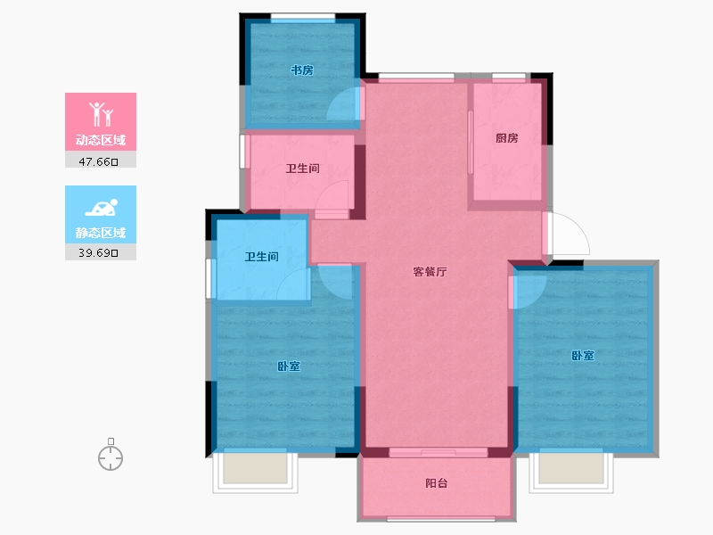 浙江省-嘉兴市-水岸名邸-77.86-户型库-动静分区