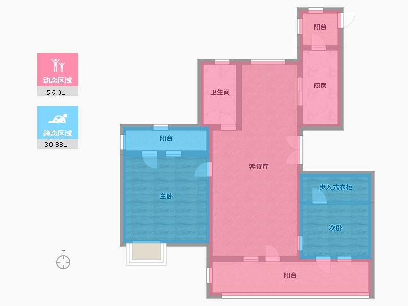 山东省-青岛市-嶺海香澜郡瑜院-75.99-户型库-动静分区