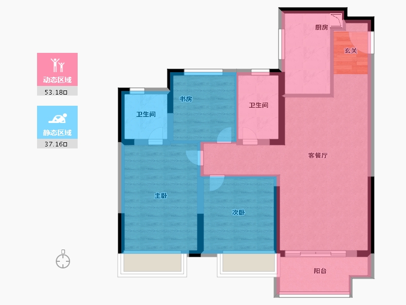 安徽省-阜阳市-金科集美阳光-79.99-户型库-动静分区