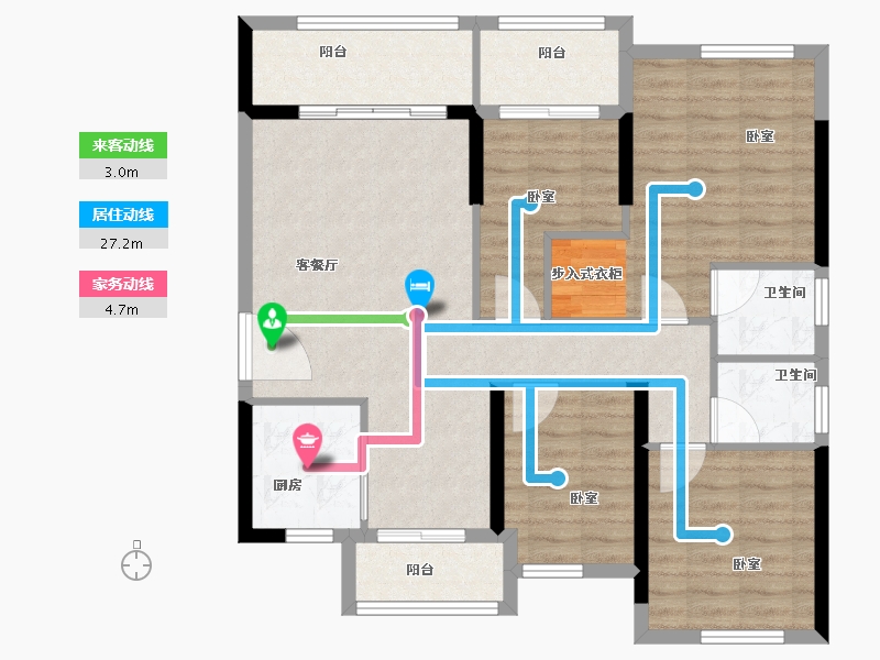 福建省-泉州市-美岭新榜园-96.00-户型库-动静线