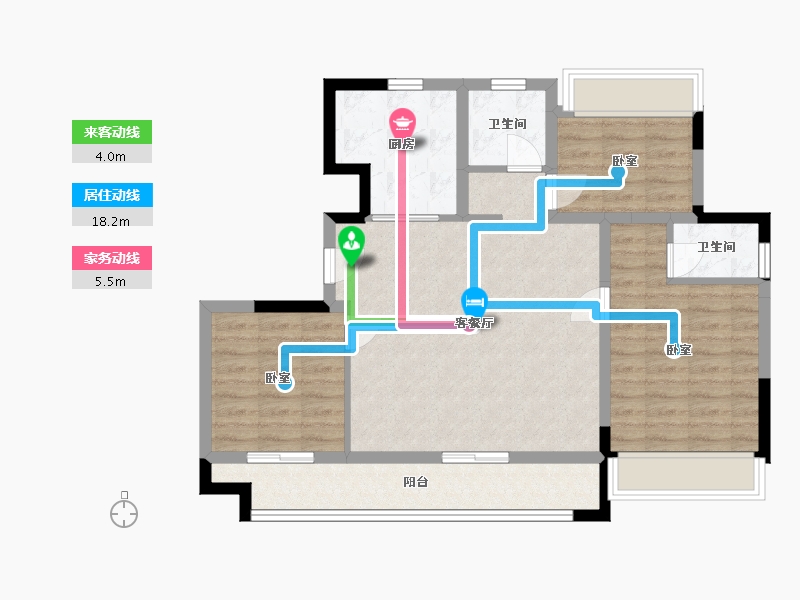 宁夏回族自治区-银川市-融创枫丹壹号-85.17-户型库-动静线